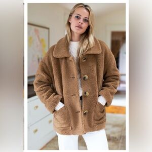 NWT Emerson Fry Short Teddy Coat. Camel color. Size M.